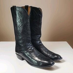 Lucchese 1883 TL6154 Men’s Western Boots Size 9D – Black Leather, Handmade USA